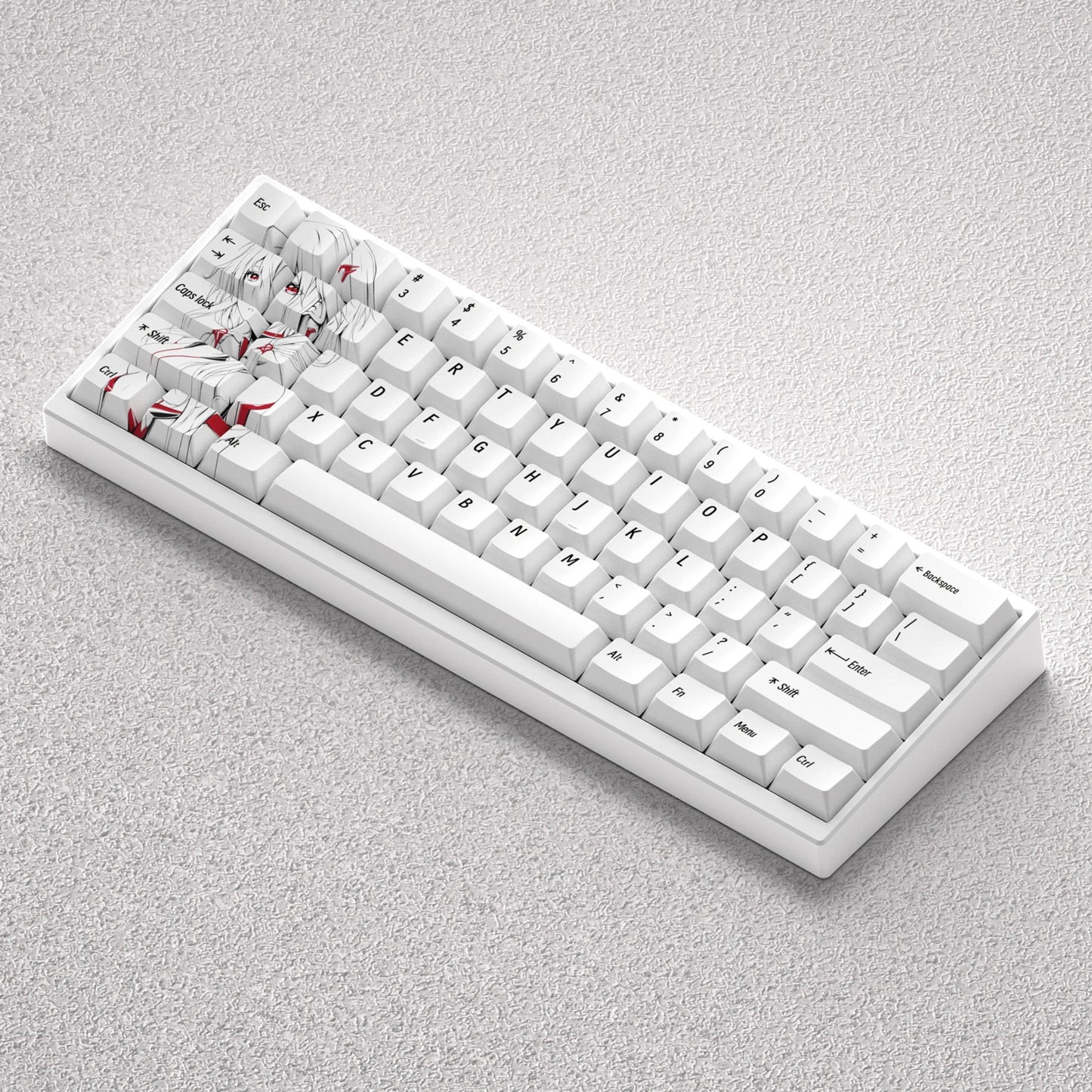 73 Keys PBT Dye Sublimation Cherry Yuzuriha Inori Anime for 60 65 68 Layout Mechanical Keyboard GK61 Anne Pro 2