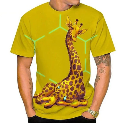 Men's 3D Wolf Print TShirt Realistic Animal Graphic Crew Neck Short Sleeve Cool Streetwear Casual Breathable Tee Tops