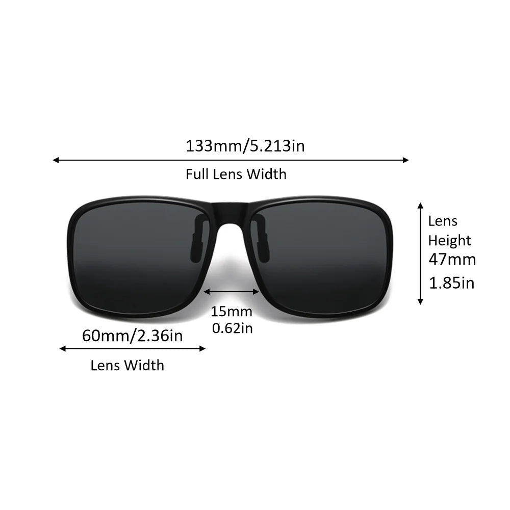 VIVIBEE Polarized Flip Up Clip On Sunglasses for Driving Dark UV400 Photochromic Anti Glare Lens Sun Glasses Car Driver