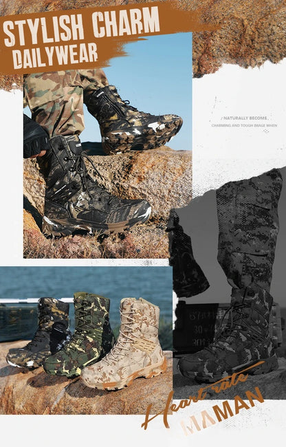 Hiking Shoes Men Boots Wear-resistant  Breathable Casual Sports Shoes Men Ankle Boots Comfortable Outdoor High-top Boots Men