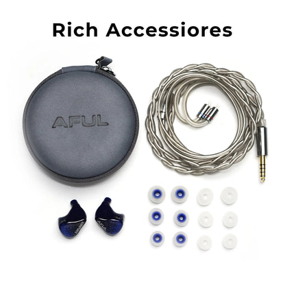 AFUL Explorer HiFi Wired Hybrid Earphones 1DD+2BA In-Ear Monitors with 3D Printed Acoustic Tube, RLC Crossover & Premium HiFi Earbuds