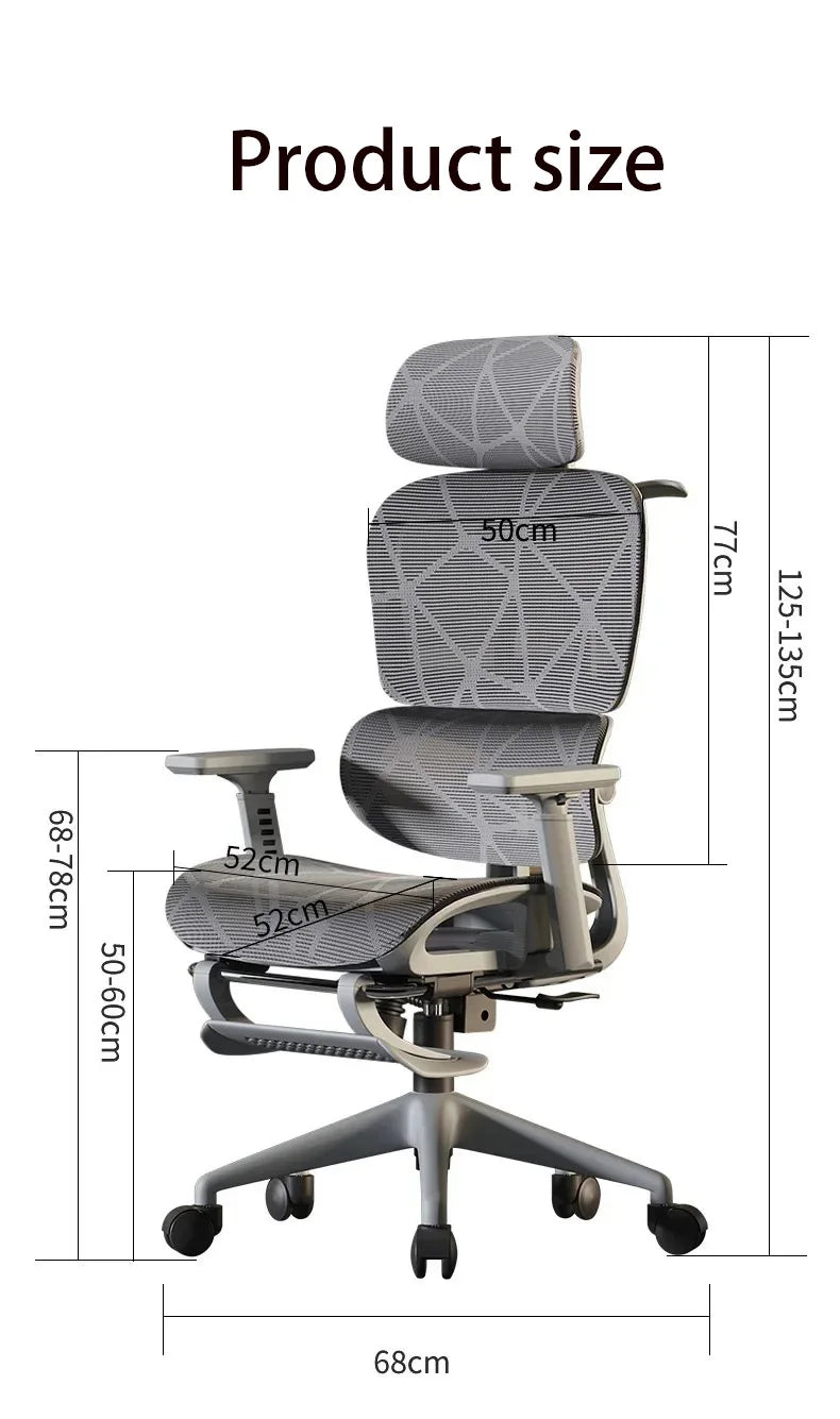 Ergonomic Gaming Computer Chair Adjustable Office Chair with Lumbar Support, Mesh Executive Desk Chair with Headrest, Armrests & Foot Wheels