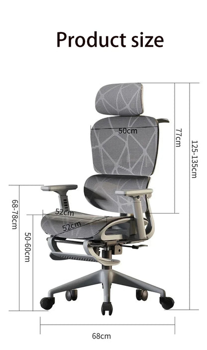Ergonomic Gaming Computer Chair Adjustable Office Chair with Lumbar Support, Mesh Executive Desk Chair with Headrest, Armrests & Foot Wheels