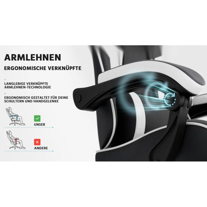 Ergonomic Gaming Chair Office Chair with Breathable Fabric, 360° Swivel Desk Chair, Adjustable Height Computer Chair with Lumbar Support