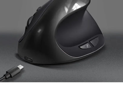 BTS-908 Ergonomic Wireless Vertical Mouse 2.4G USB Rechargeable Mouse with 1600 DPI Adjustable Sensitivity, 6 Buttons Computer Mouse