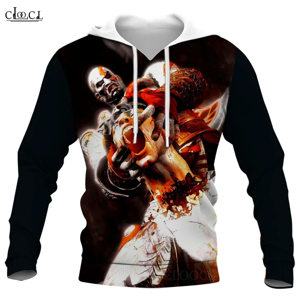 CLOOCL Fashion Game Kratos God of War 3D Full Printed Autumn Men Hoodie Unisex Long Sleeve Hooded Sweatshirt Harajuku Tracksuits