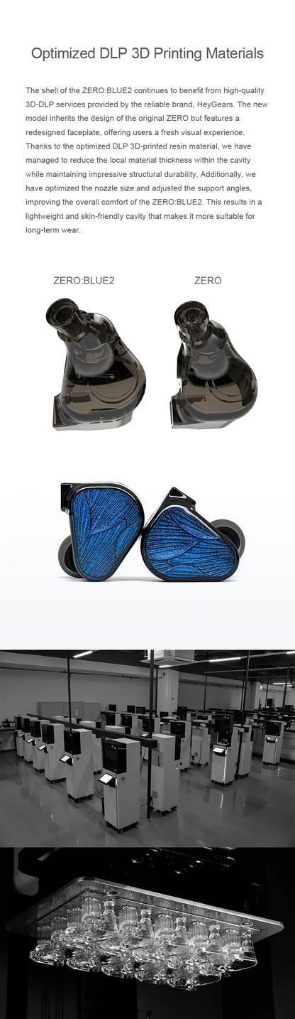 TRUTHEAR Zero:BLUE2 Dual Dynamic Driver Earphones Wired IEMs, HiFi In-Ear Headphones with Detachable 0.78mm 2Pin Cable, 3.5mm Plug