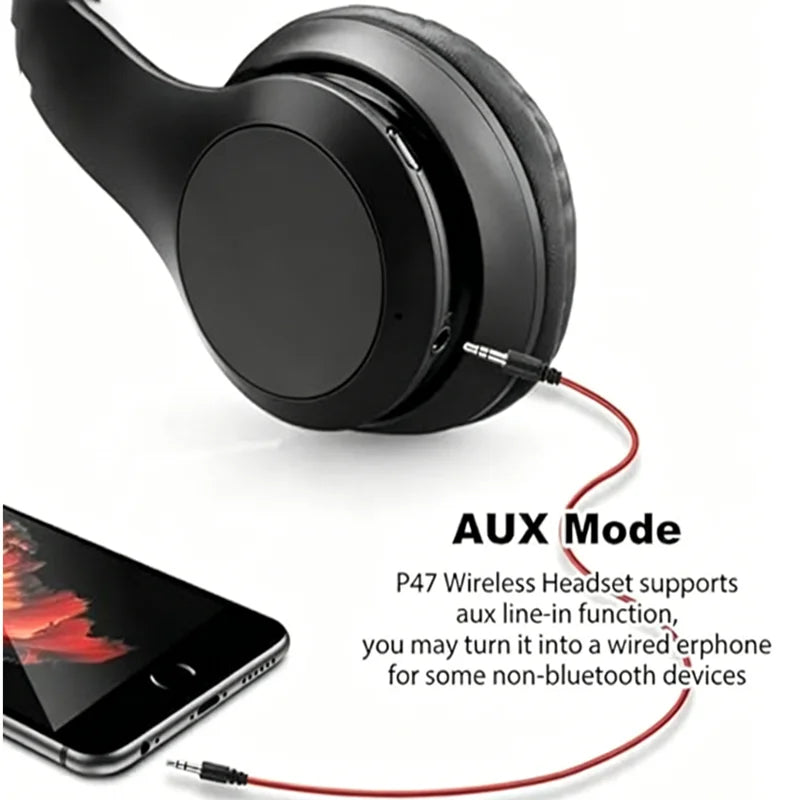 High Fidelity Bluetooth Wireless Headset Over Ear Headphones with HD Mic, Premium Bluetooth Wireless Headset for Clear Stereo Sound, Sports & Daily Use