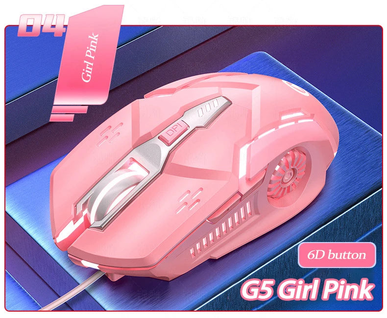 UTHAI G5 Wired Gaming Mouse 3200 DPI RGB LED Gaming Mouse with 6 Programmable Buttons, USB Ergonomic Gaming Mouse for PC, Laptop & Esports