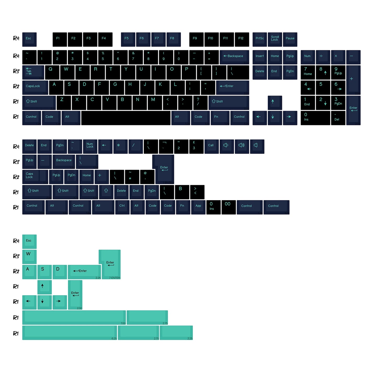 KBDiy GMK Apollo Keycaps ISO PBT Cherry Profile Retro Double Shot Keycap for MX Switches Alice 60 Mechanical Keyboard Key Caps