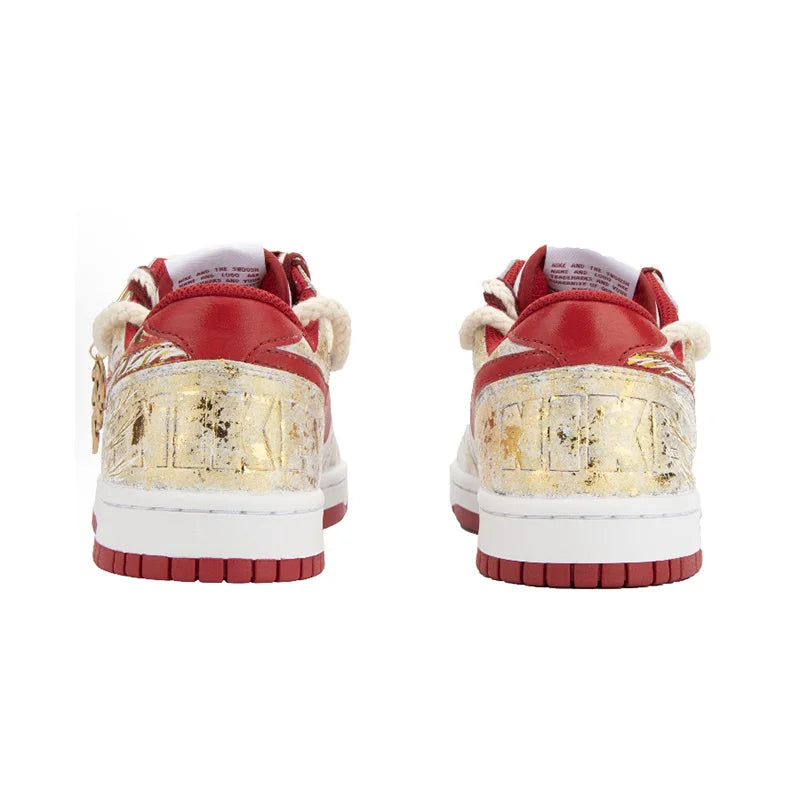 Custom Sneakers  Nike Big Moon Over River & Blazing Apollo Gold Foil Craft Shock-Absorbent & Wear-Resistant Low-Top For Men