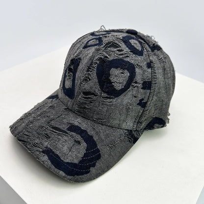New Unisex American Vintage Letter Personal Baseball Hats Breathable Broken Style Sunshade Peaked Caps Versatile Fashion Street