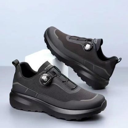 Zapatillas deportivas nuevas para hombre con botón giratorio, de plataforma, para conducir, para caminar, para actividades al aire libre, resistentes al desgaste, para correr y para deporte, talla grande