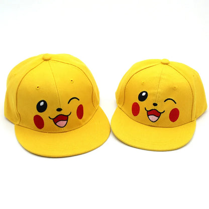 Cartoon Pikachu Cosplay Baseball Hat with Ears Cute Pokemon Baseball Cap for Adults Kids Costume Party Gift