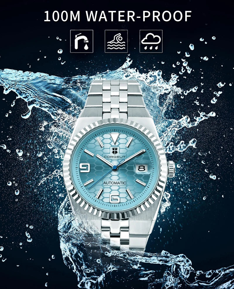 Custom Pilot Watch NH35 Automatic Mechanical Men Watch Sapphire Crystal Luminous 100M Water Resistant Cushion Case Dive Watch