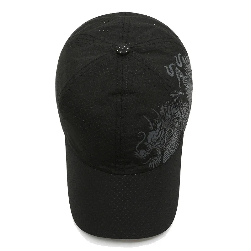 New Style Summer Baseball Cap Quick-Drying Air Hole Chinese Dragon Fashion Unisex Outdoor Casual Sports Sun Visor Trucker Hats