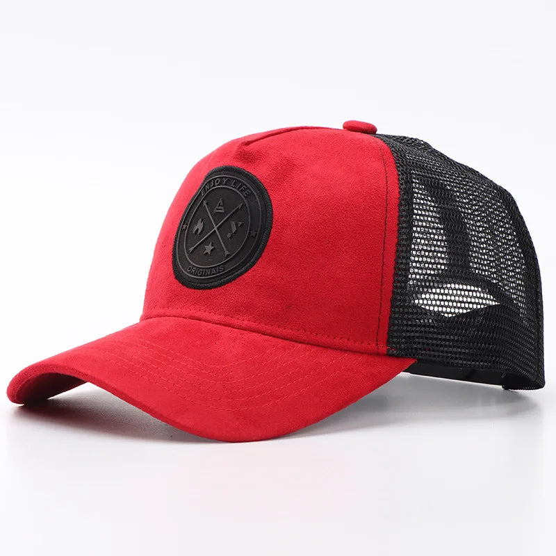 Sommer-baseballkasket i mesh til kvinder og mænd med bogstavpatch, snapback-kasket, afslappet, åndbar, unisex, street, hiphop, trucker-kasketter