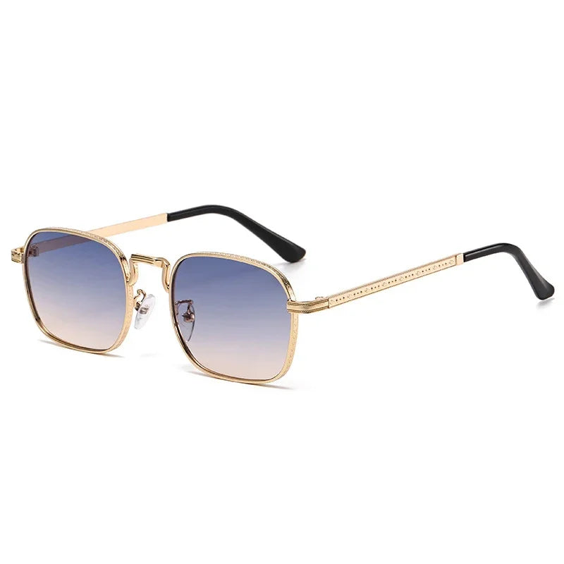 New Square Oval Metal Sunglasses Fashionable Retro Men Sunglasses Women Personalized Uv Resistant Eyeglass Luxury Design Uv400