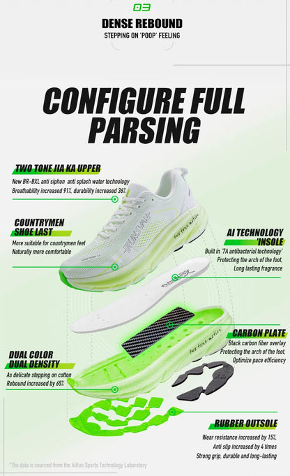 IRUNSVAN Nuove scarpe da maratona con soletta in carbonio: leggere, ammortizzanti e adatte come scarpe sportive da uomo