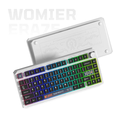 Womier ERA75 V2 75% Wireless Aluminum Mechanical Keyboard with VIA/QMK Knob 3-Mode Gasket Hot Swappable Keyboard for PC Computer