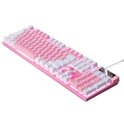 YINDIAO Wired USB Gaming Keyboard with Backlight, 104-Key Ergonomic Gaming Keyboard for PC, Laptop & Desktop, RGB Gamer Keyboard for Office & Gaming