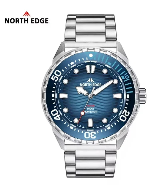 New NORTH EDGE 2026 New TRITON Solar Powered Dive Watch Men Luxury Quartz Watches for Men 316L Stainless Steel Case Waterproof 3