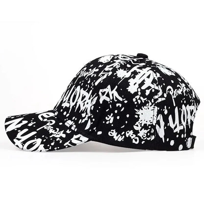Unisex Letter Graffiti Print Baseball Caps Spring Autumn Outdoor Adjustable Casual Hats Sunscreen Hat