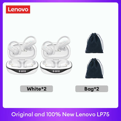 Lenovo LP75 TWS Bluetooth 5.3 Wireless Earphones – LED Display, Noise Reduction, Waterproof True Wireless Earbuds with Microphone & Deep Bass Sound