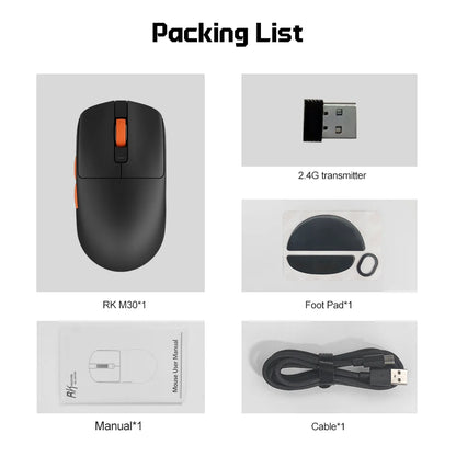 RK Royal Kludge M30 Bluetooth Wireless Mouse PAW3311 41g Lightweight 12000dpi Tri-Mode Gamer Computer Mouse Ergonomic Software