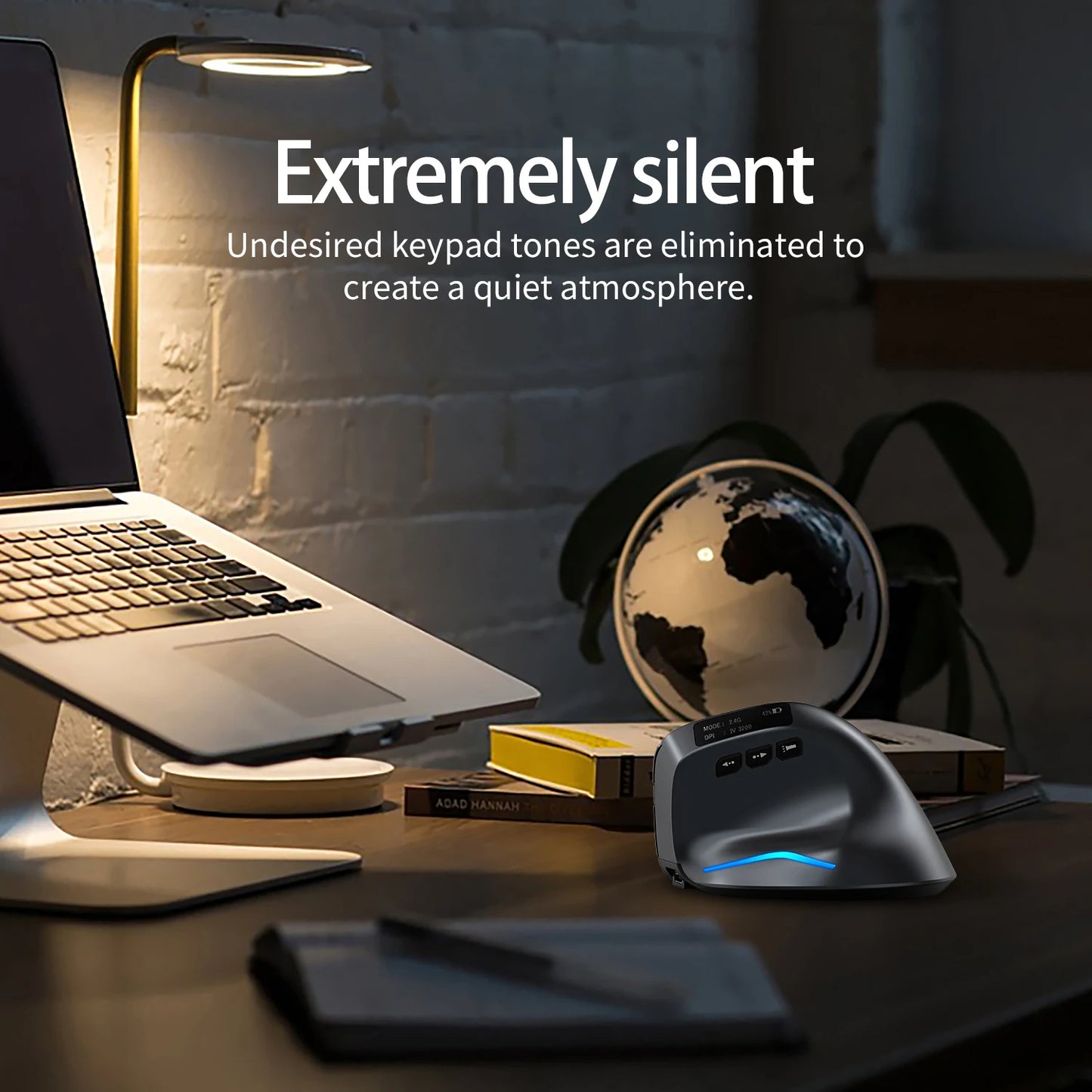 ZELOTES F-26C Vertical Wireless Bluetooth Mouse, Ergonomic Silent Rechargeable Mouse with LED Display, 3200 DPI Wireless Gaming Mouse for PC & Laptop