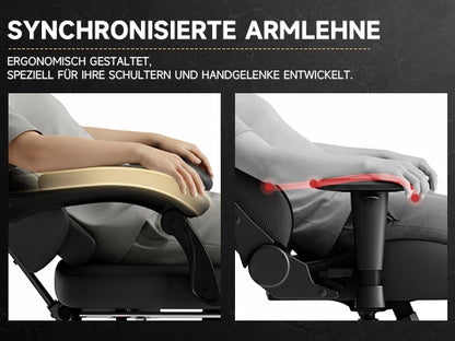 PINGGO Ergonomic Game Chair with Footrest Massage PVC Leather Office Chair for PC Gaming Weight Capacity 150kg