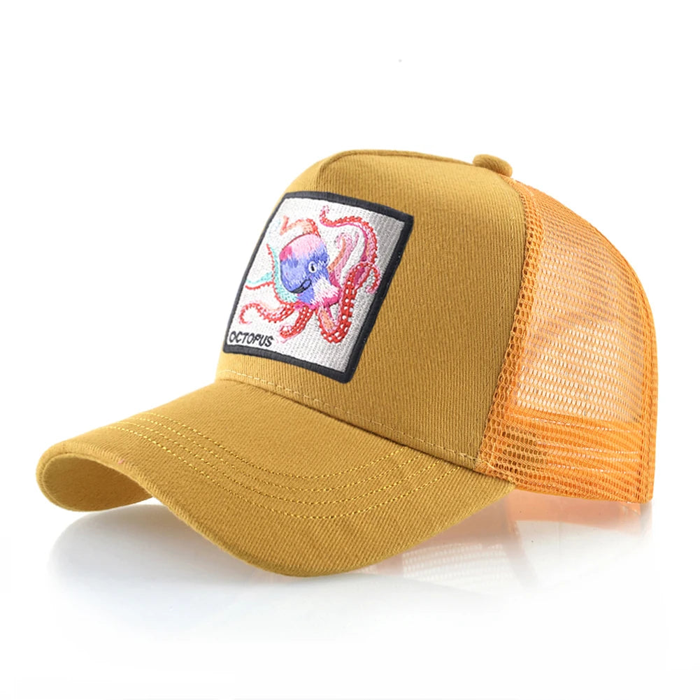 Unisex Baseball Cap With Octopus Patch For Men And Women Four Season Snapback Trucker Hats Outdoor Breathable Casual Sports Cap
