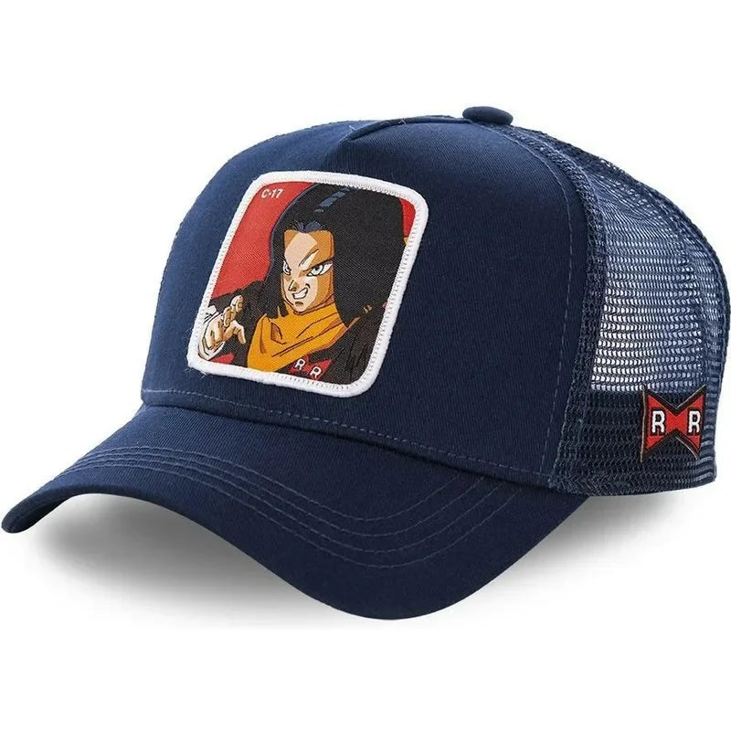 Cappellino da viaggio estivo Dragon Ball Buu Goku per uomo, con visiera, ricamo, stile hip-hop, visiera parasole, regolabile, in rete, tipo "trucker"