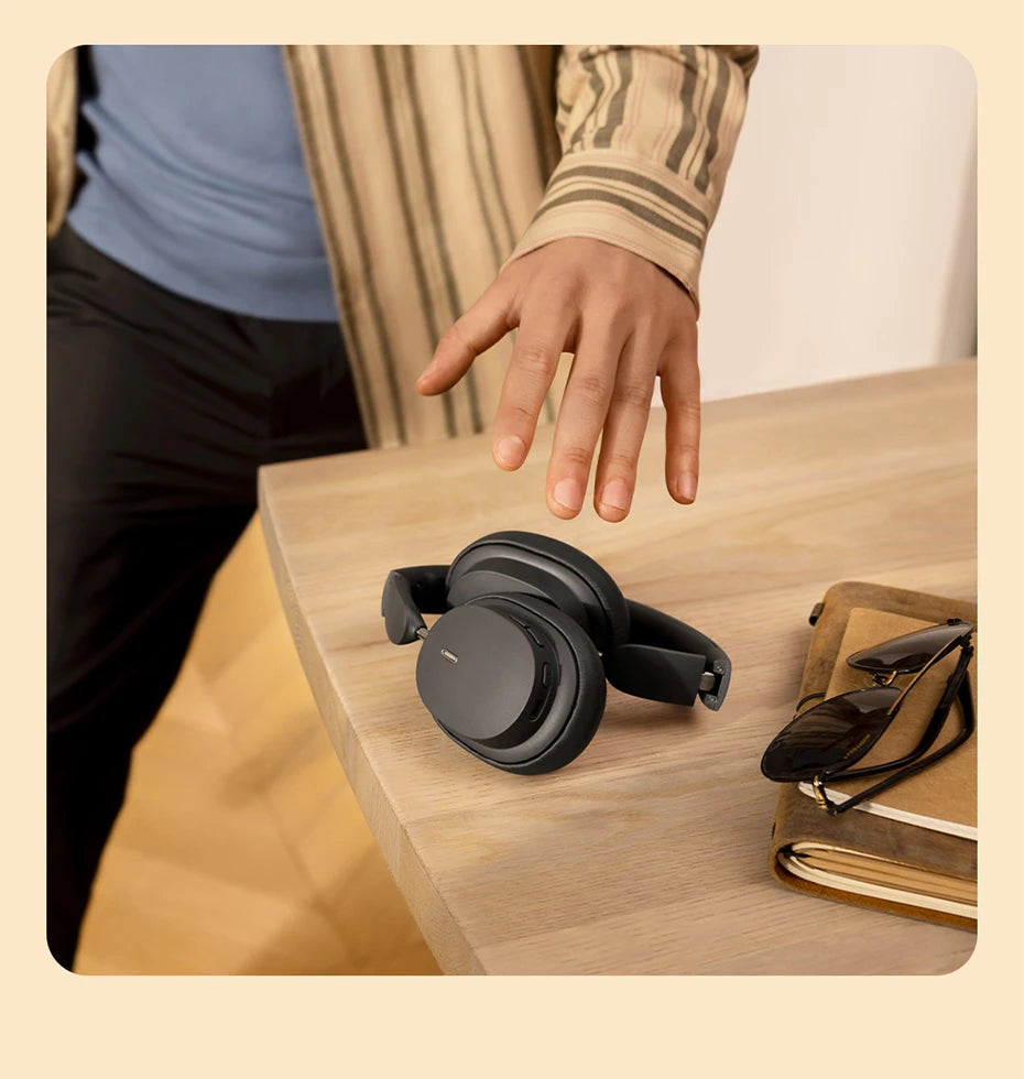 Auriculares inalámbricos Bluetooth 5.3 circumaurales Baseus – Diafragma HiFi de 40mm, auriculares plegables con 70H de reproducción y audio espacial