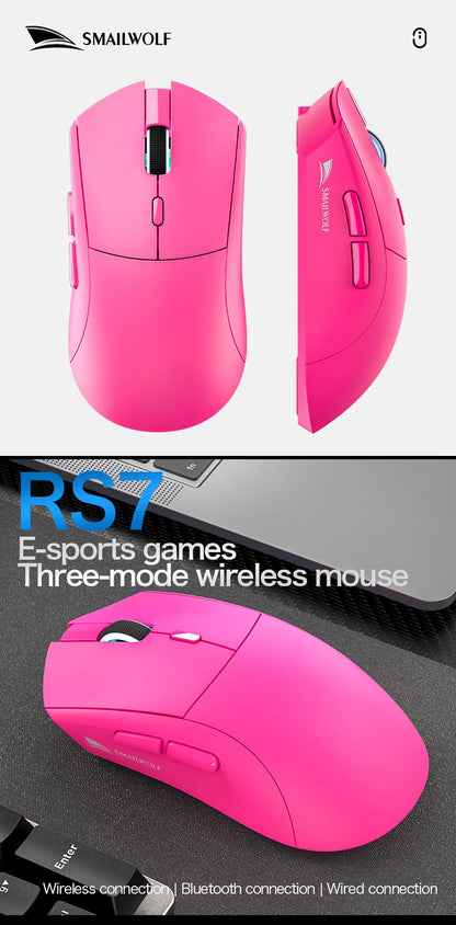 SMAILWOLF RS7 Bluetooth Wireless Gaming Mouse, PAW3311 Sensor, 20000 DPI Rechargeable Gaming Mouse with Macro Driver for PC, Laptop & Office