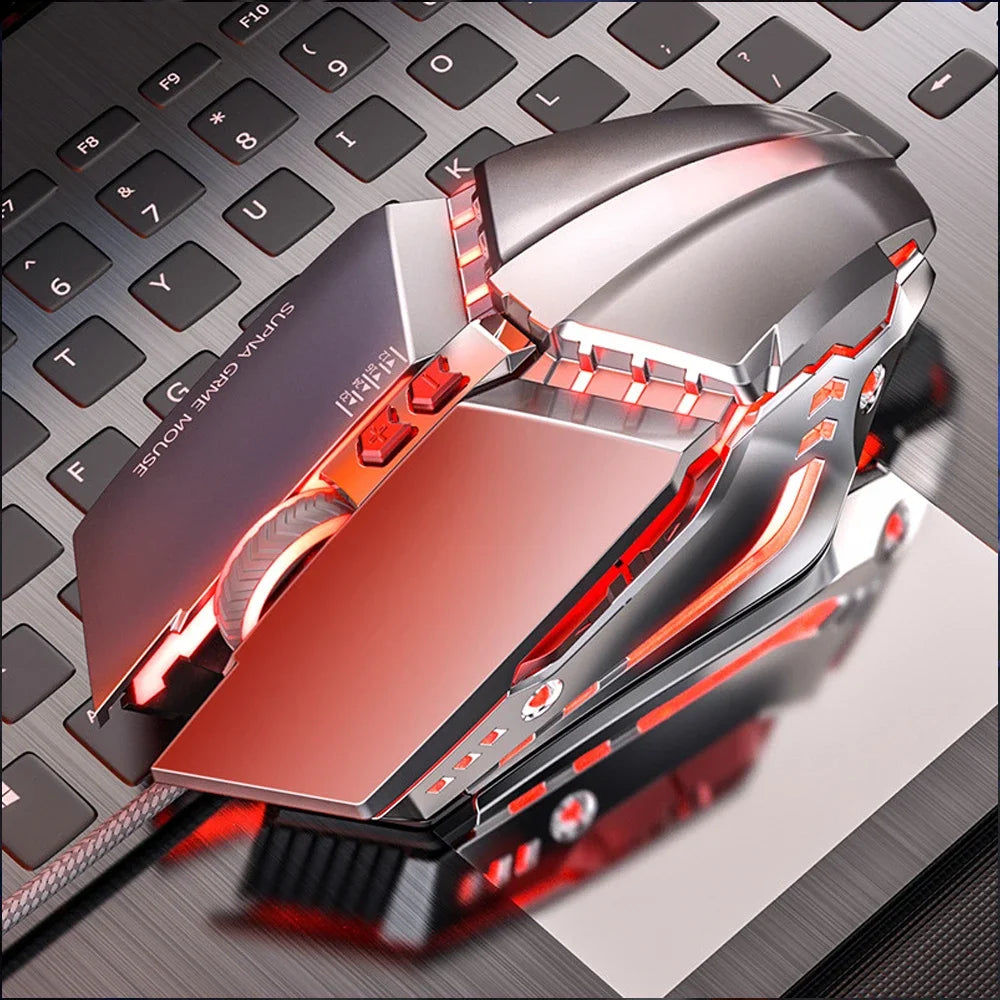 RGB Wired Gaming Mouse 3200 DPI Mechanical USB Gaming Mouse with 7 Buttons, Silent Click Ergonomic PC Mouse for Laptop Gaming