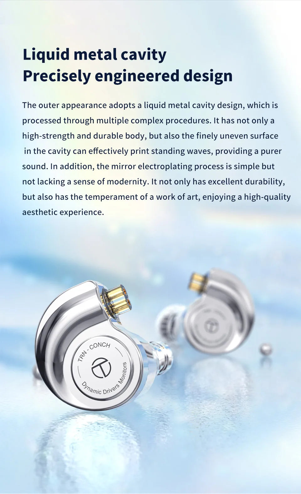 TRN Conch In-Ear Monitor Earphones – DLC Diamond Diaphragm Dynamic Driver HiFi Wired Earbuds with Tuning Nozzle Filters