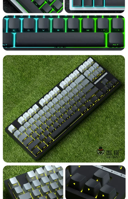 Daylight Cherry Keycaps PBT Translucent Gradient Keycaps for MX Mechanical Keyboards, Side Engraved Cherry Profile PBT Keycap Set