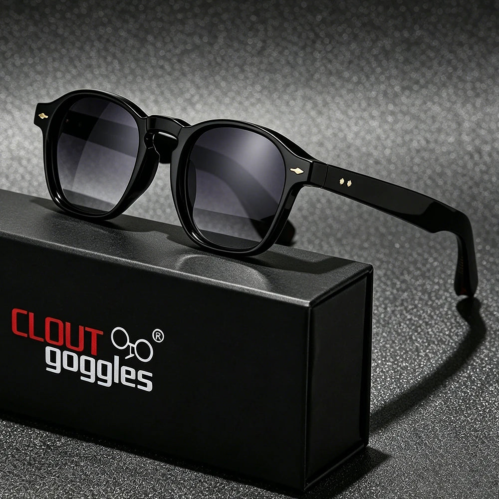 CLOUT GOGGLES Fashion Personality Rivet Sunglasses Women Men Square Frame Outdoor Travel Ultraviolet Protection Sun Glasses