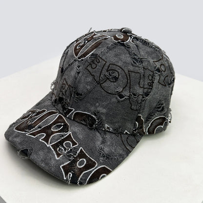 New Unisex American Vintage Letter Personal Baseball Hats Breathable Broken Style Sunshade Peaked Caps Versatile Fashion Street