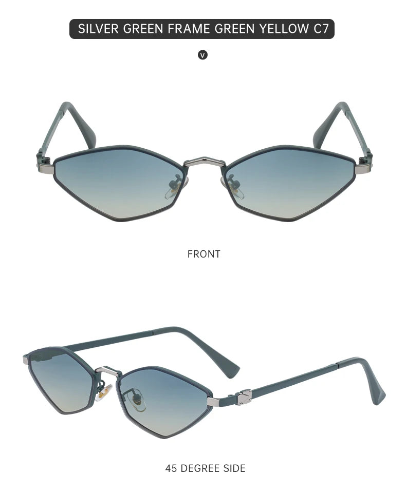 Small Frame Hexagon Punk Sunglasses Women 2026 Luxury Brand Polygon Sun Glasses For Ladies Classic Shades Cat Eye Eyewear