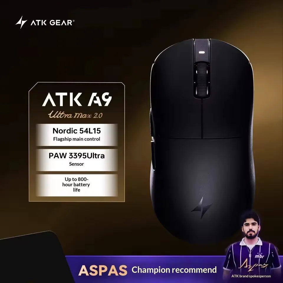 ATK Dragonfly A9 Wireless Gaming Mouse NearLink Tri-Mode Dual 8K Ultra-Lightweight Ergonomic Esports Mouse