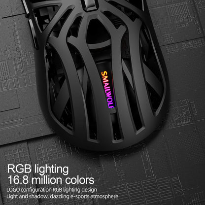 SMAILWOLF RS8 Gaming Mouse Bluetooth Wireless Tri-Mode Lightweight RGB Gaming Mouse with 11200 DPI, Rechargeable Ergonomic Gaming Mouse for PC, Laptop & Mobile