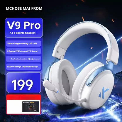 MCHOSE V9 Pro Wireless Bluetooth Headset with Tri-Mode Mic Noise Reduction Dynamic Sound And Low Delay Office And Gaming Gifts