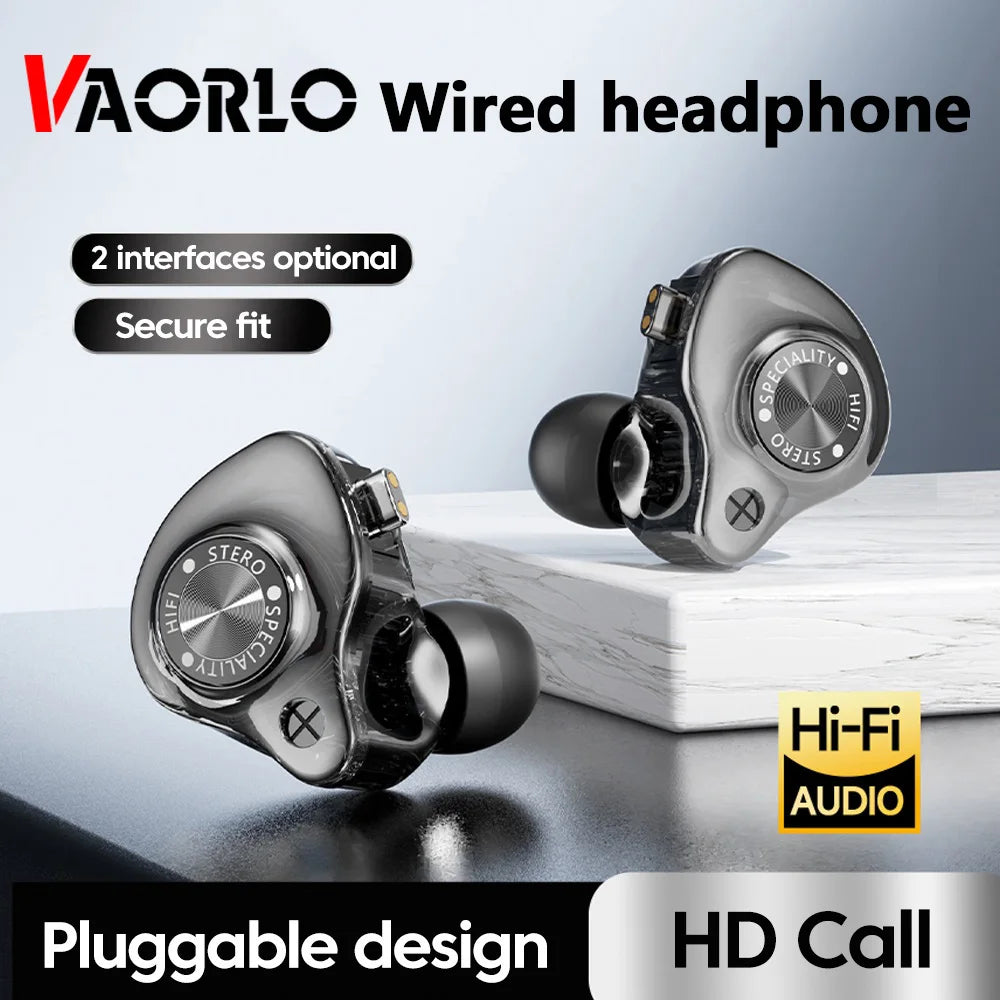 Original 15D Super Bass In-Ear Headphones with Mic – Type-C & 3.5mm AUX Wired Gaming Earphones, Noise Cancelling HiFi Deep Bass Headset for iPhone & Android