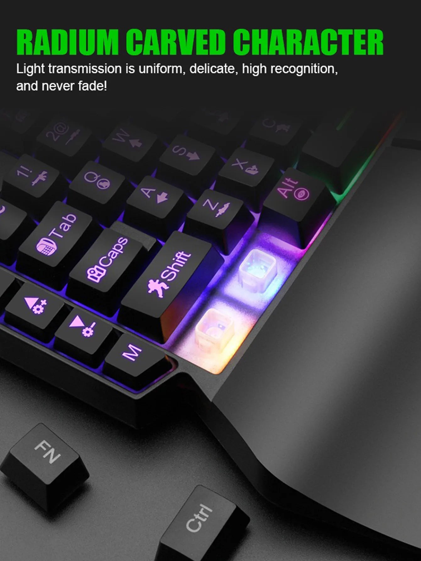 T-WOLF Mechanical One-Handed Gaming Keyboard, Wired RGB Mechanical Gaming Keypad with Ergonomic Wrist Rest, USB Mini Gaming Keyboard for PC & Laptop