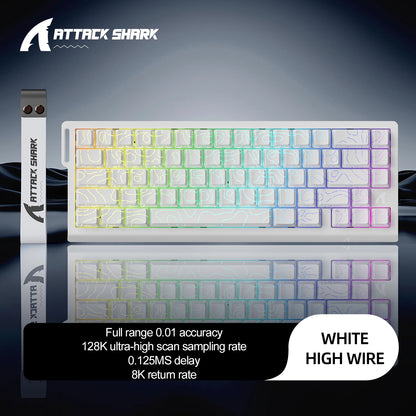 ATTACK SHARK X68HE Magnetic Mechanical Keyboard, 8000Hz Rapid Trigger Gaming Keyboard with Hall Effect Magnetic Switches, SOCD, 0.01mm RT, Wired RGB Keyboard