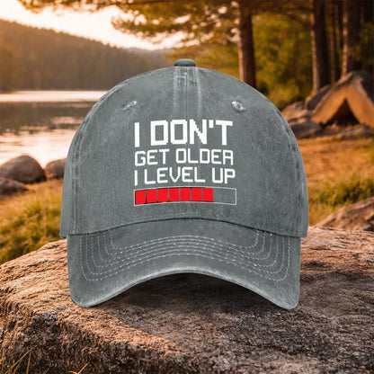 Cappellino da baseball per il compleanno "Gamer Level Up", in cotone lavato, regolabile, stile trucker da esterno