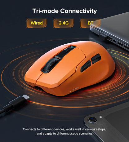 KYSONA Uranus PRO Wireless Gaming Mouse PAW3395, 26,000 DPI, 8KHz Polling Rate, Ultra-Lightweight Ergonomic Wireless Gaming Mouse for PC