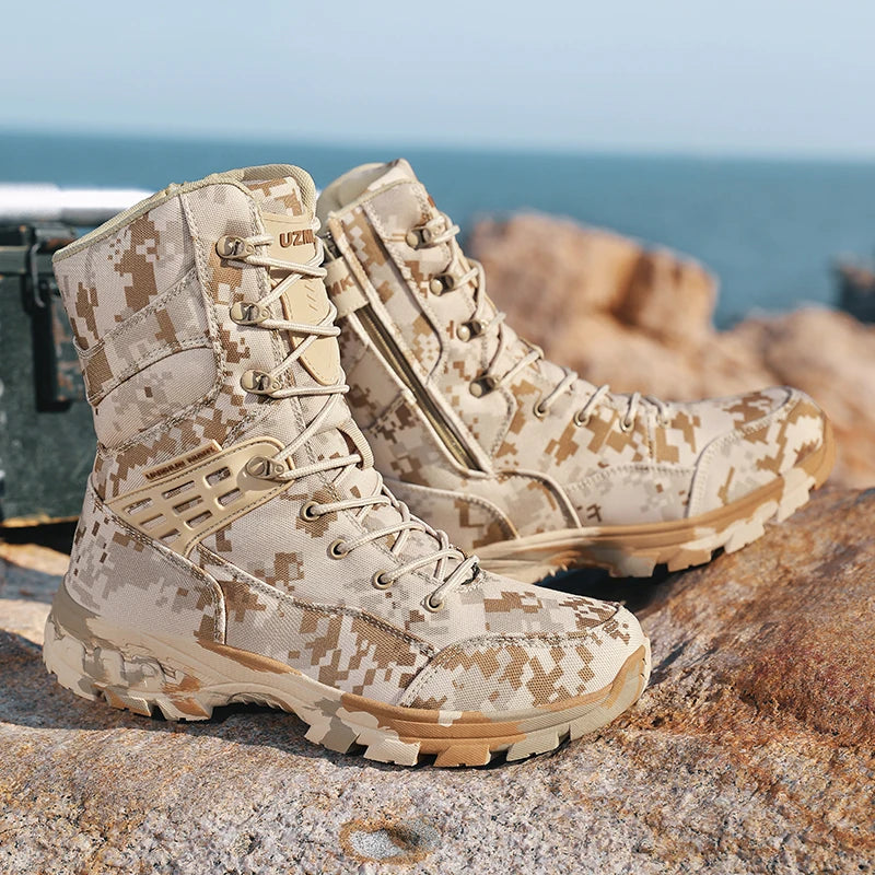 Hiking Shoes Men Boots Wear-resistant  Breathable Casual Sports Shoes Men Ankle Boots Comfortable Outdoor High-top Boots Men